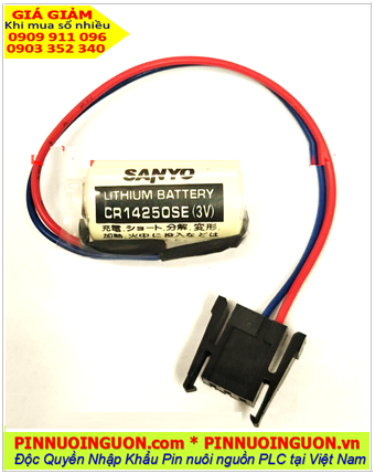 Pin Sanyo CR14250SE _Pin CR14250SE; Pin nuôi nguồn Sanyo CR14250SE lithium 3v 1/2AA 850mAh (zắc đen) _Made in Japan